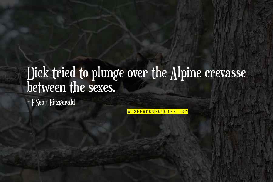 Frapper Quotes By F Scott Fitzgerald: Dick tried to plunge over the Alpine crevasse