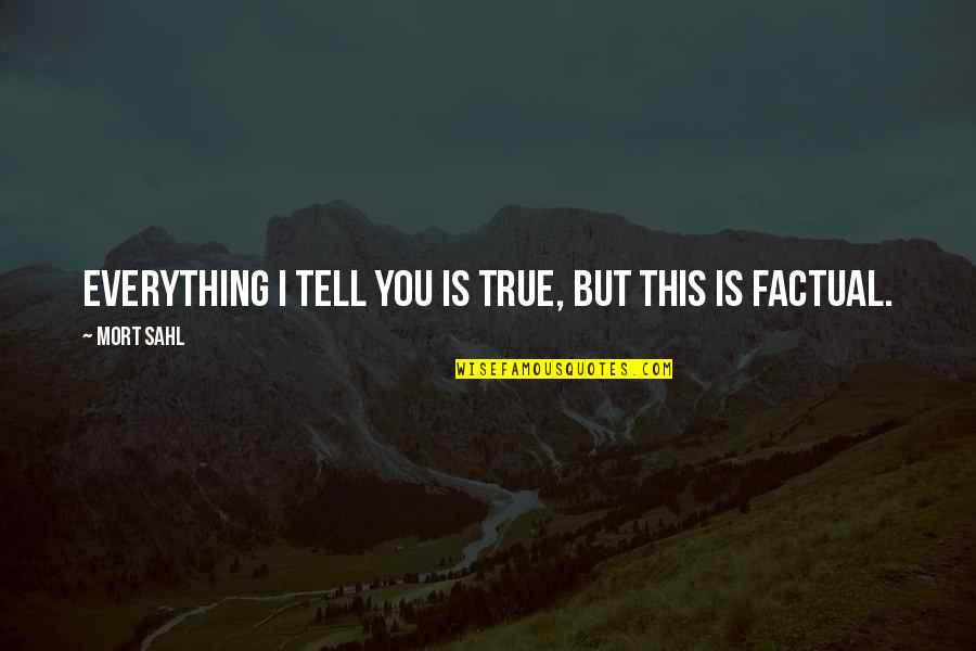 Fraquezas Personalidade Quotes By Mort Sahl: Everything I tell you is true, but this