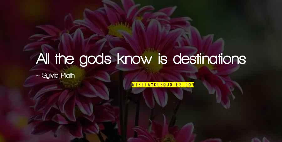 Fraquezas Personalidade Quotes By Sylvia Plath: All the gods know is destinations. Fraquezas Personalidade Quotes By Sylvia Plath: All the gods know is destinations.