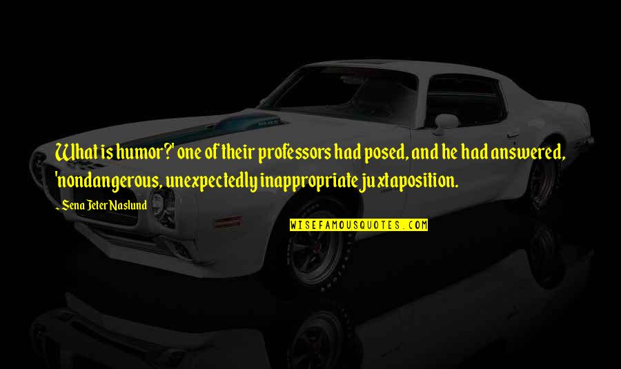 Frasco Profiles Quotes By Sena Jeter Naslund: What is humor?' one of their professors had