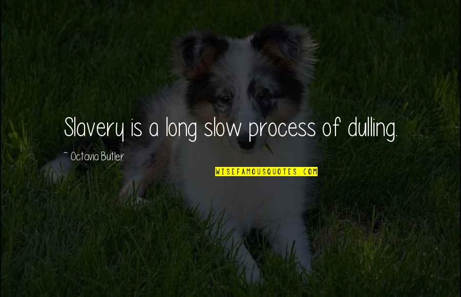 Frat Noises Quotes By Octavia Butler: Slavery is a long slow process of dulling. Frat Noises Quotes By Octavia Butler: Slavery is a long slow process of dulling.