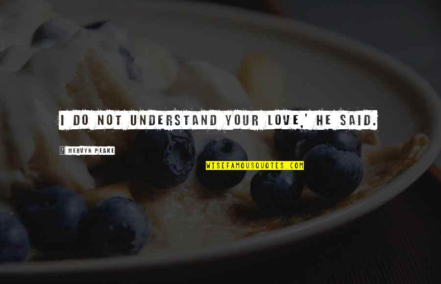Fraudful Quotes By Mervyn Peake: I do not understand your love,' he said.