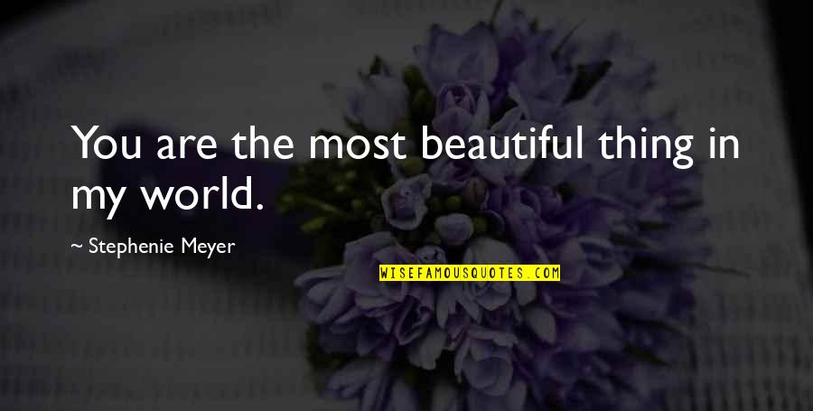 Frauleins Frock Quotes By Stephenie Meyer: You are the most beautiful thing in my Frauleins Frock Quotes By Stephenie Meyer: You are the most beautiful thing in my
