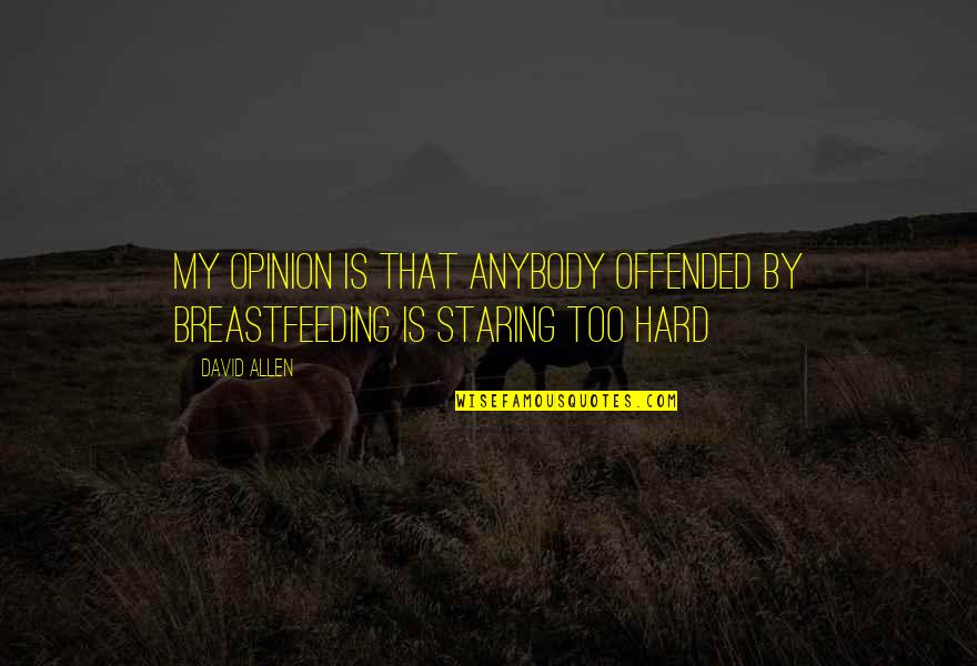 Frazzles World Quotes By David Allen: My opinion is that anybody offended by breastfeeding