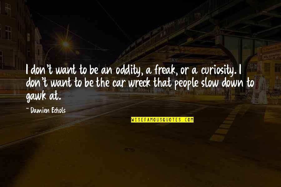 Freak Quotes By Damien Echols: I don't want to be an oddity, a