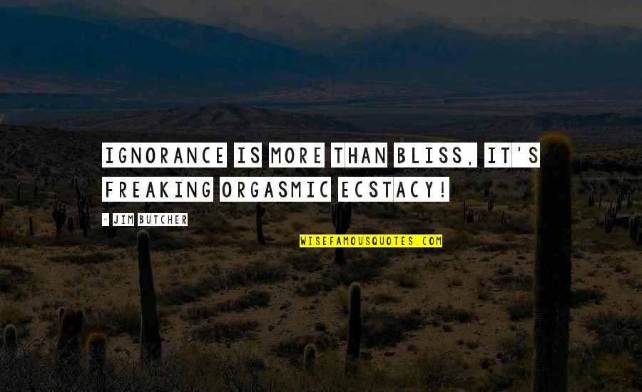Freaking Quotes By Jim Butcher: Ignorance is more than bliss, it's freaking orgasmic