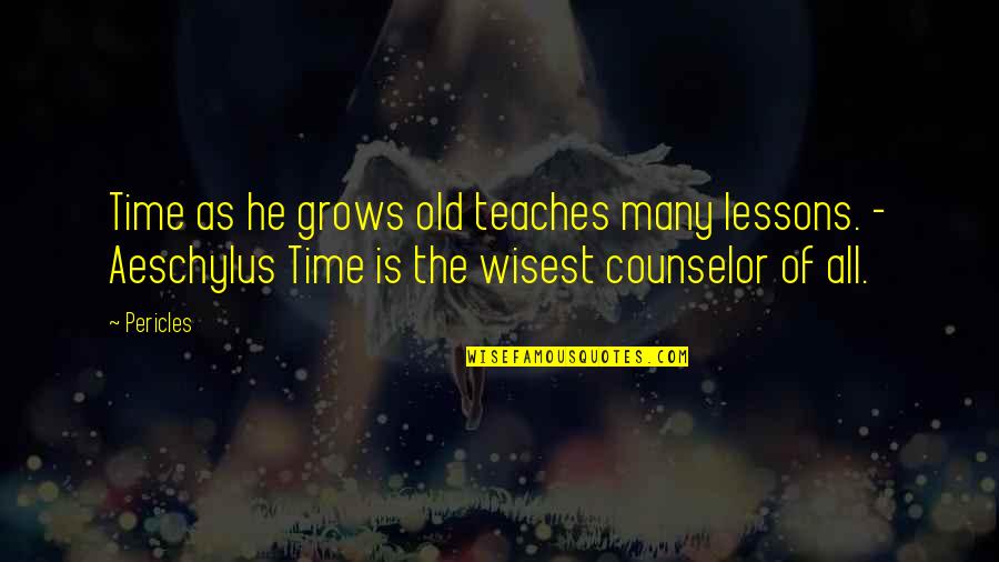 Freakishness Quotes By Pericles: Time as he grows old teaches many lessons.