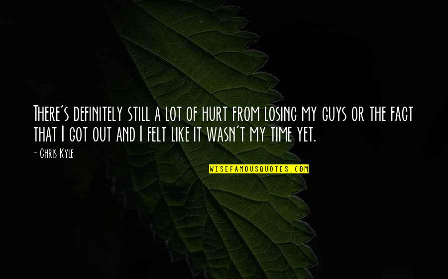 Freakonomics Chapter 2 Quotes By Chris Kyle: There's definitely still a lot of hurt from