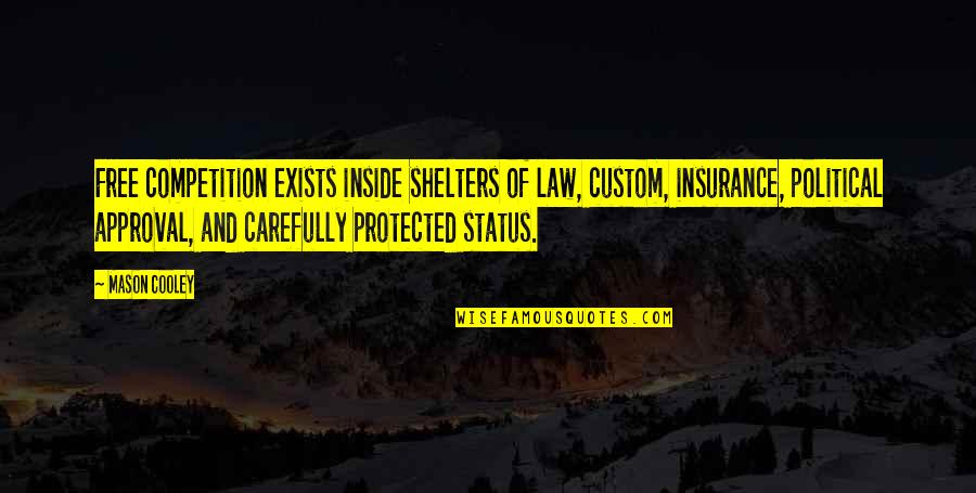 Fred Noe Quotes By Mason Cooley: Free competition exists inside shelters of law, custom,