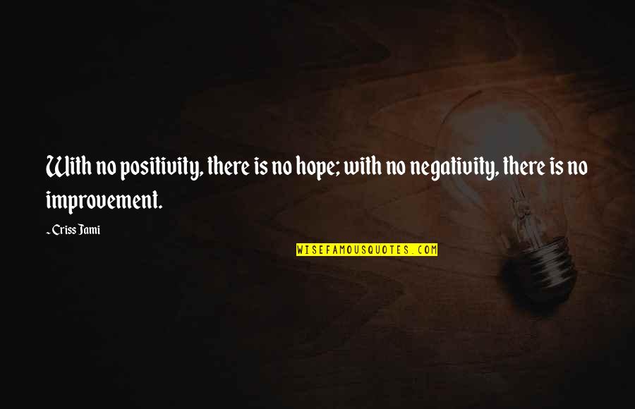 Fred Stave 1 Quotes By Criss Jami: With no positivity, there is no hope; with