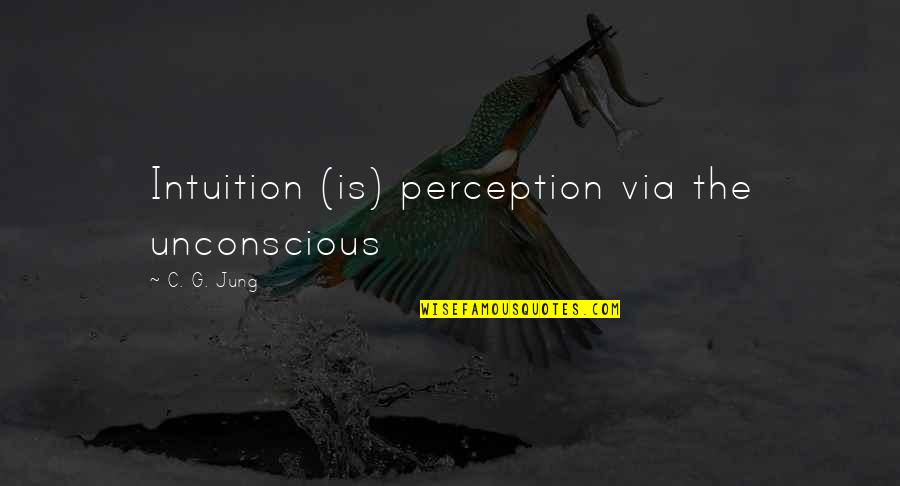 Fred Whipple Quotes By C. G. Jung: Intuition (is) perception via the unconscious