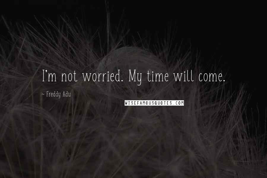 Freddy Adu quotes: I'm not worried. My time will come.