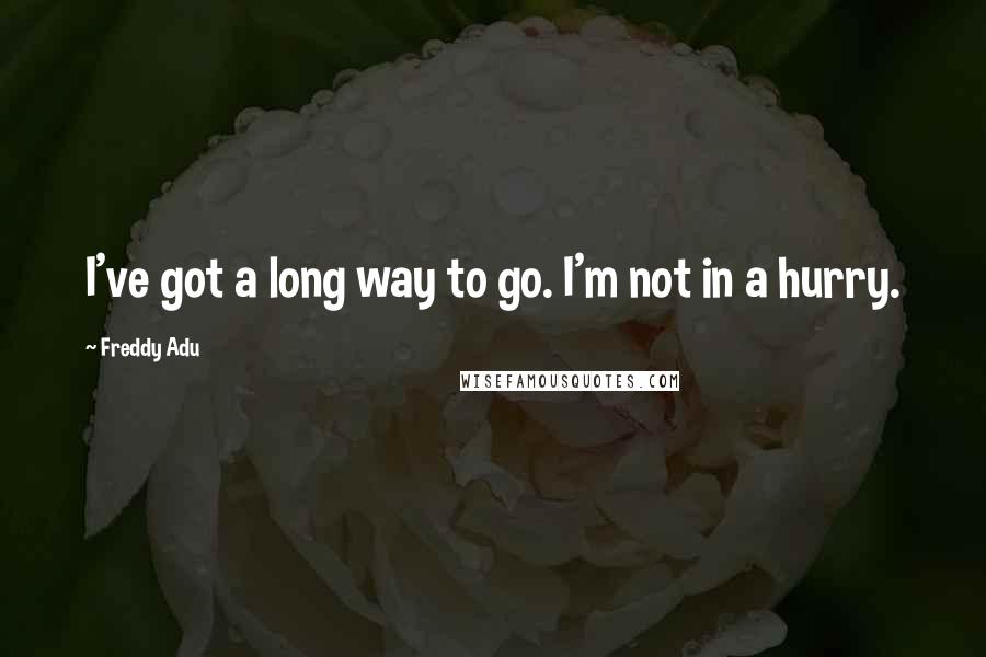 Freddy Adu quotes: I've got a long way to go. I'm not in a hurry.