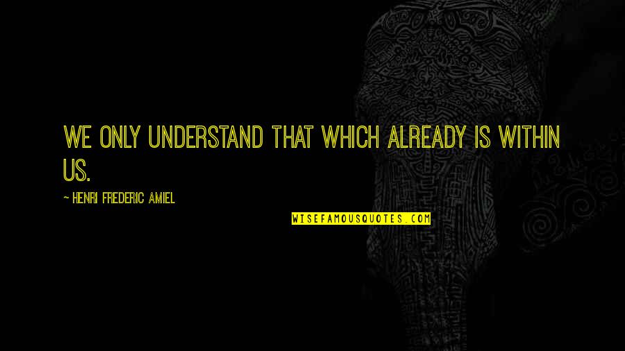 Frederic Amiel Quotes By Henri Frederic Amiel: We only understand that which already is within