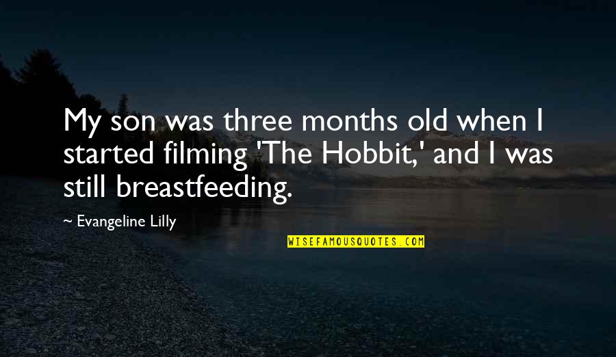 Frederick Faber Quotes By Evangeline Lilly: My son was three months old when I Frederick Faber Quotes By Evangeline Lilly: My son was three months old when I