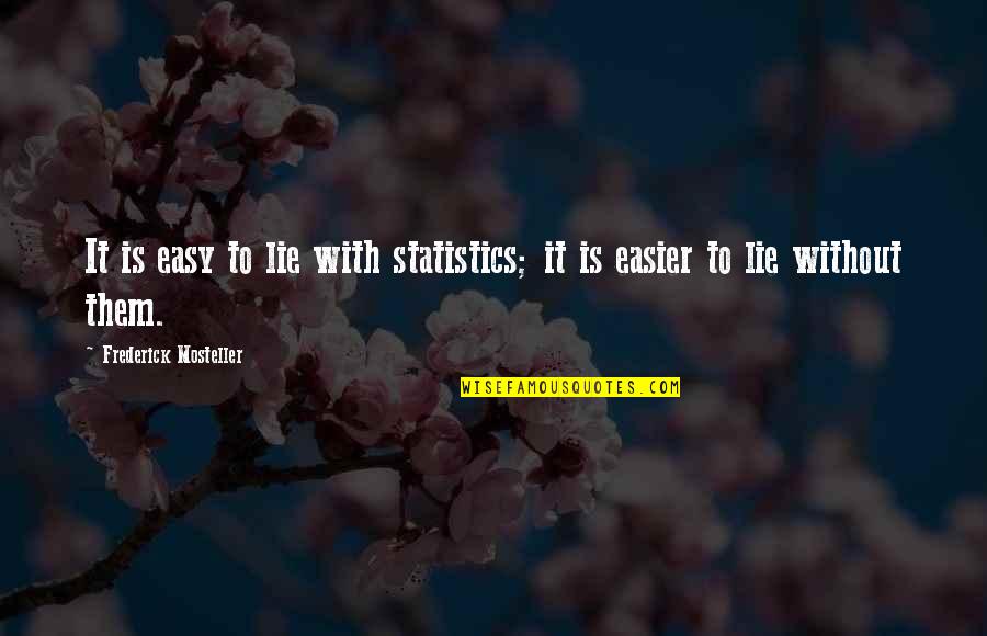 Frederick Mosteller Quotes By Frederick Mosteller: It is easy to lie with statistics; it