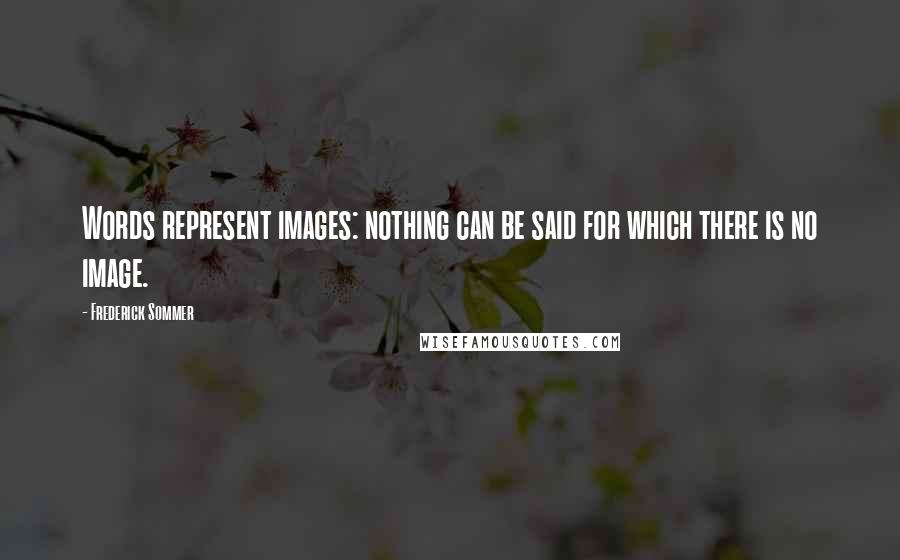Frederick Sommer quotes: Words represent images: nothing can be said for which there is no image.