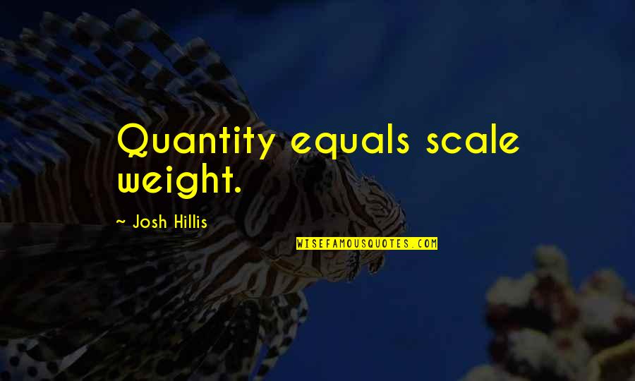 Frederick Sommer Quotes By Josh Hillis: Quantity equals scale weight. Frederick Sommer Quotes By Josh Hillis: Quantity equals scale weight.