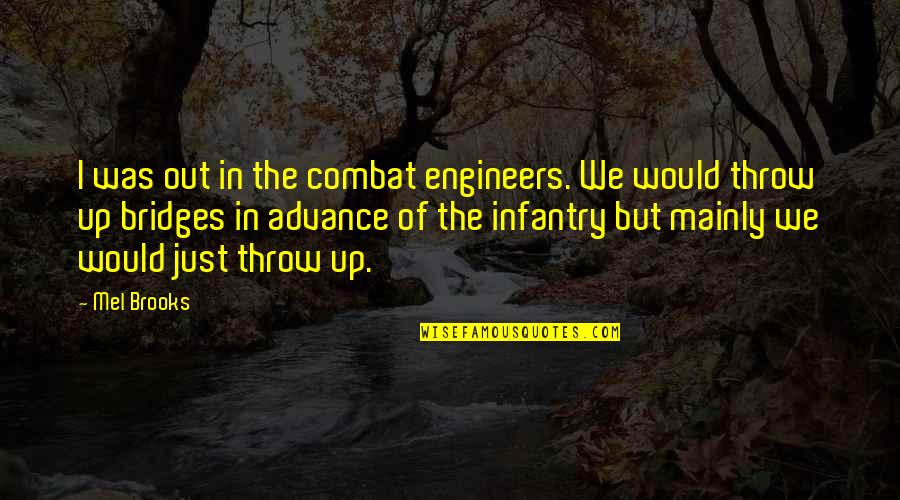 Frederik Willem De Klerk Quotes By Mel Brooks: I was out in the combat engineers. We