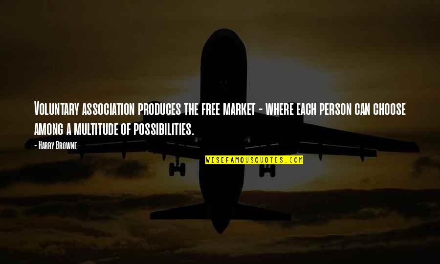 Free Association Quotes By Harry Browne: Voluntary association produces the free market - where