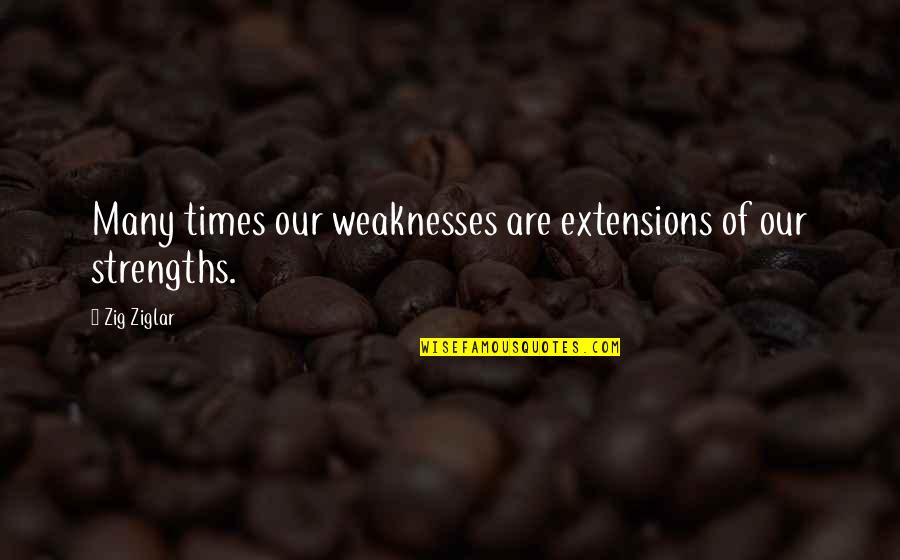 Free Bird Funny Quotes By Zig Ziglar: Many times our weaknesses are extensions of our