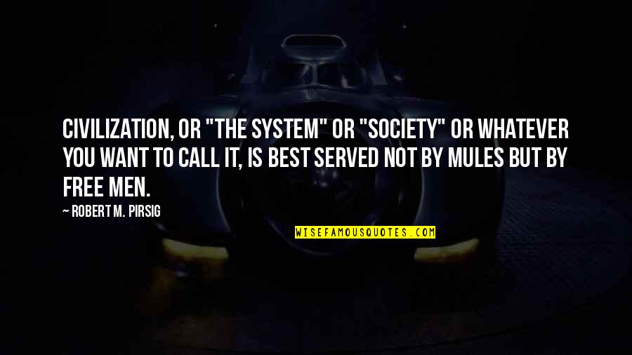 Free Call Quotes By Robert M. Pirsig: Civilization, or "the system" or "society" or whatever