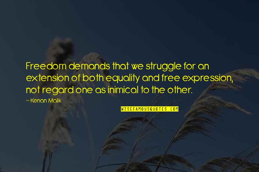 Free Expression Quotes By Kenan Malik: Freedom demands that we struggle for an extension