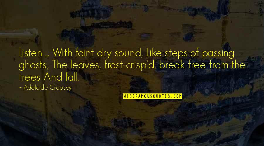 Free Fall Quotes By Adelaide Crapsey: Listen ... With faint dry sound, Like steps
