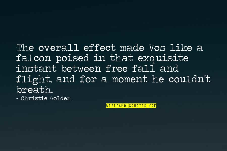 Free Fall Quotes By Christie Golden: The overall effect made Vos like a falcon