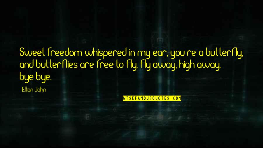 Free Fly Quotes By Elton John: Sweet freedom whispered in my ear, you're a