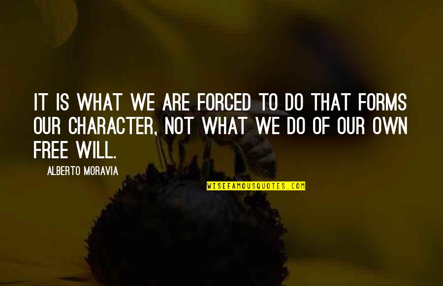 Free Forms For Quotes By Alberto Moravia: It is what we are forced to do