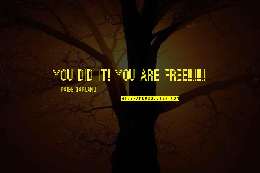 Free From Prison Quotes By Paige Garland: You did it! You are free!!!!!!!!