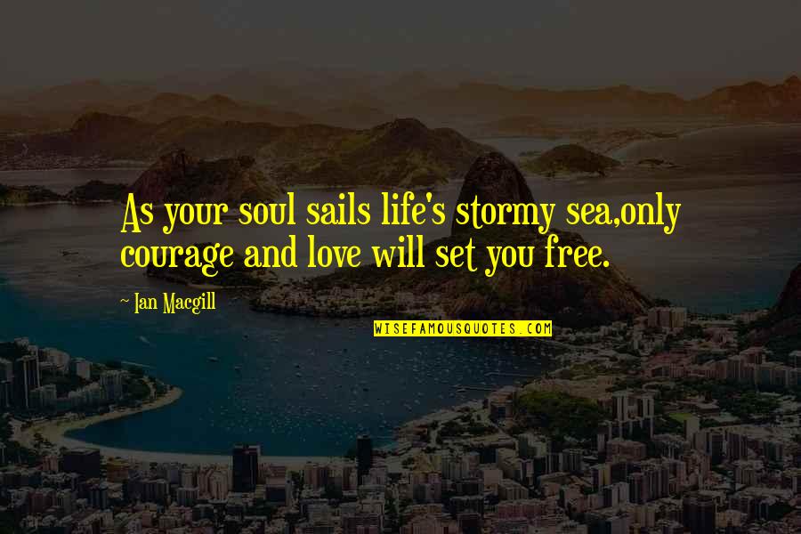 Free Love And Life Quotes By Ian Macgill: As your soul sails life's stormy sea,only courage