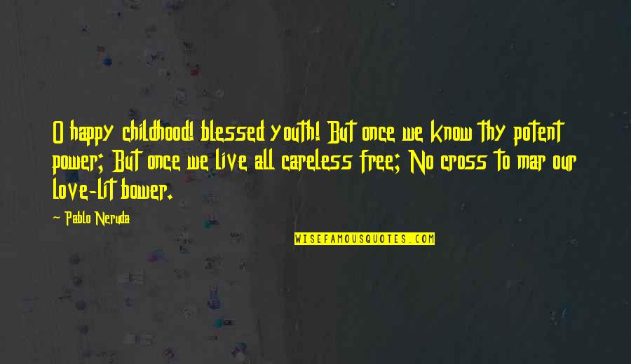 Free Love Quotes By Pablo Neruda: O happy childhood! blessed youth! But once we