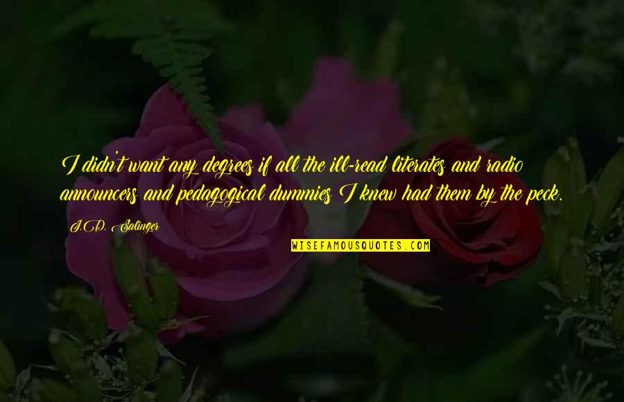 Free Mothers Day Poems And Quotes By J.D. Salinger: I didn't want any degrees if all the Free Mothers Day Poems And Quotes By J.D. Salinger: I didn't want any degrees if all the