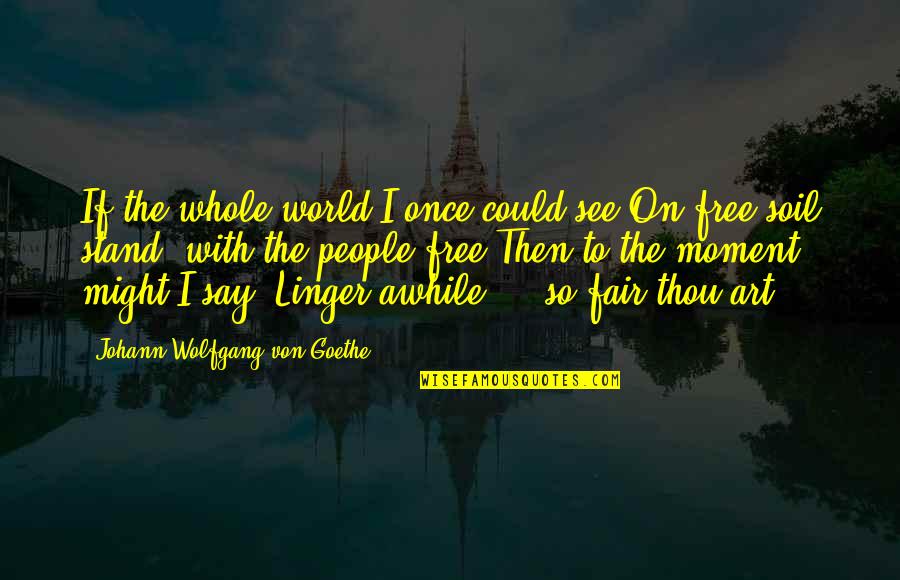 Free People Of The World Quotes By Johann Wolfgang Von Goethe: If the whole world I once could see Free People Of The World Quotes By Johann Wolfgang Von Goethe: If the whole world I once could see