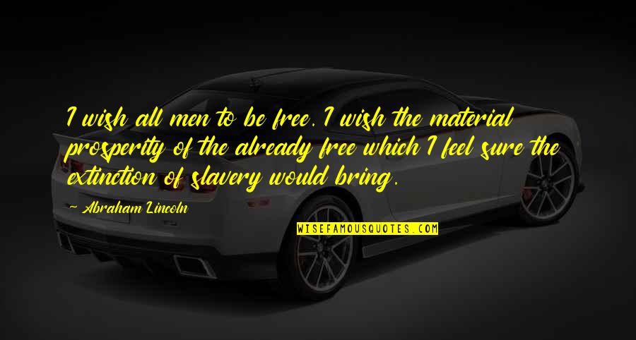 Free Slavery Quotes By Abraham Lincoln: I wish all men to be free. I