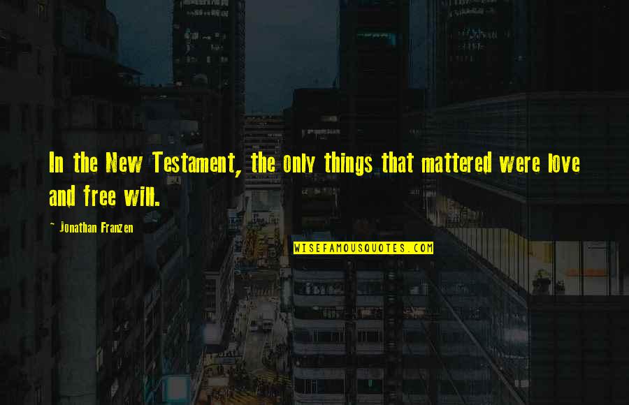 Free Things Quotes By Jonathan Franzen: In the New Testament, the only things that