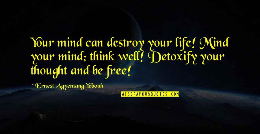 Free Wisdom Quotes By Ernest Agyemang Yeboah: Your mind can destroy your life! Mind your