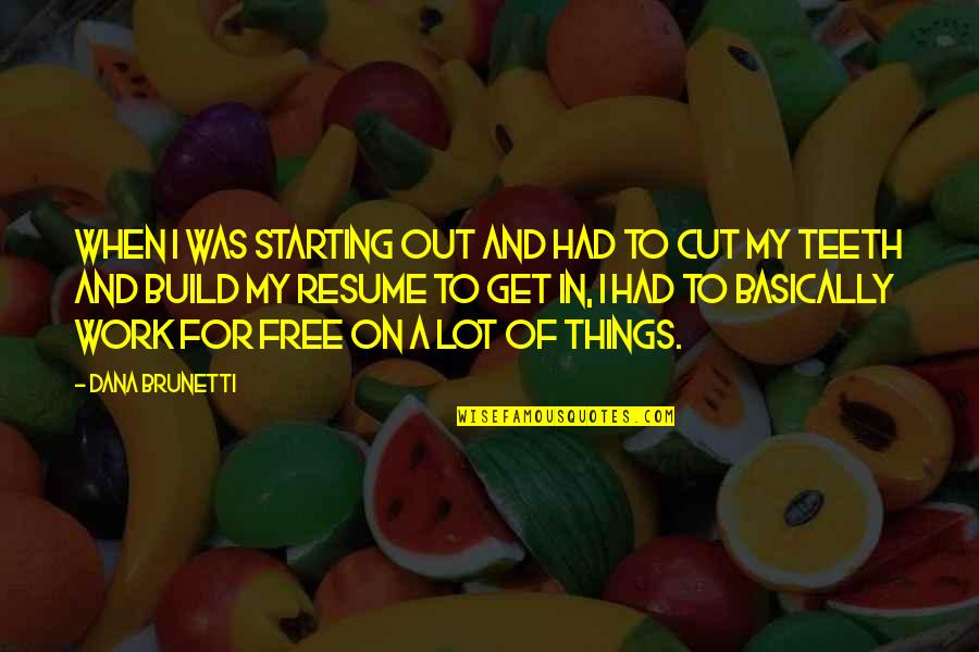 Free Work Quotes By Dana Brunetti: When I was starting out and had to Free Work Quotes By Dana Brunetti: When I was starting out and had to