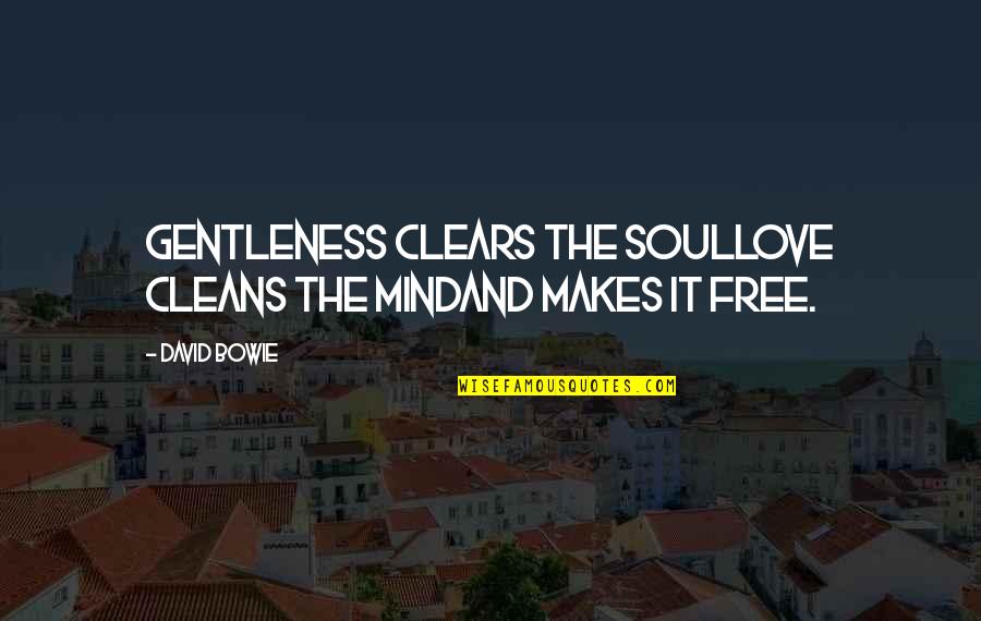 Free Your Heart Quotes By David Bowie: Gentleness clears the soulLove cleans the mindAnd makes