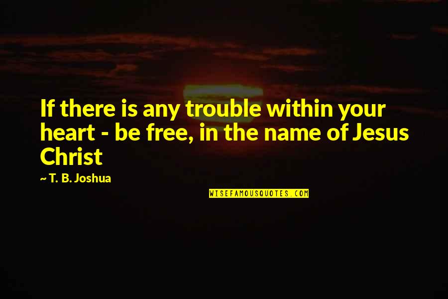 Free Your Heart Quotes By T. B. Joshua: If there is any trouble within your heart