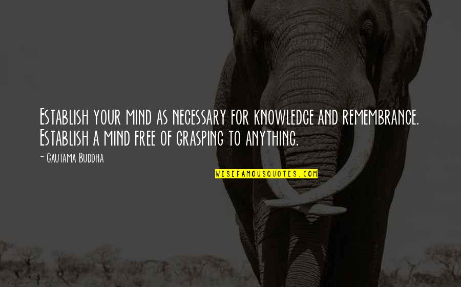 Free Your Mind Quotes By Gautama Buddha: Establish your mind as necessary for knowledge and