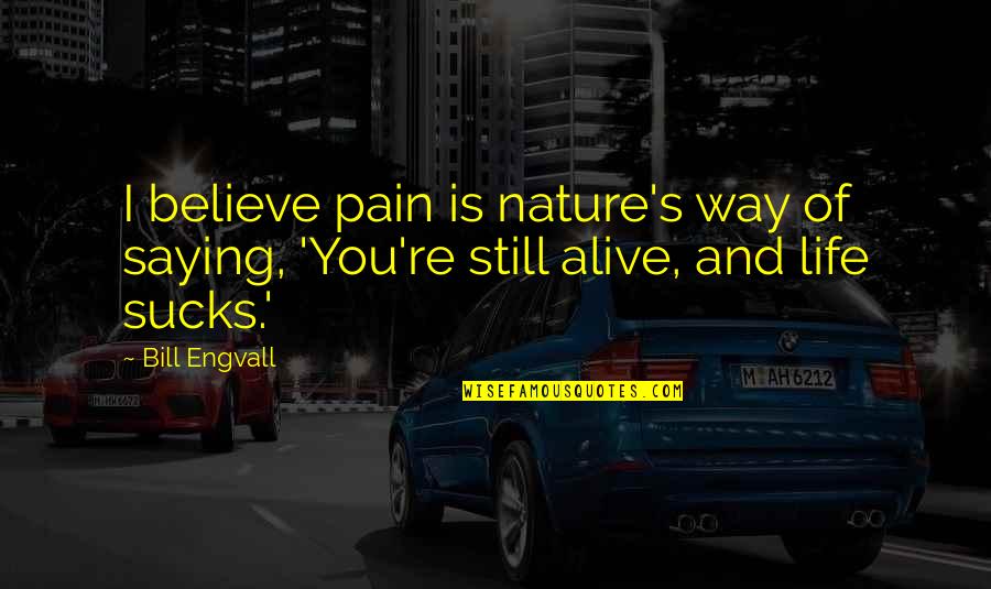 Freecycle Quotes By Bill Engvall: I believe pain is nature's way of saying,