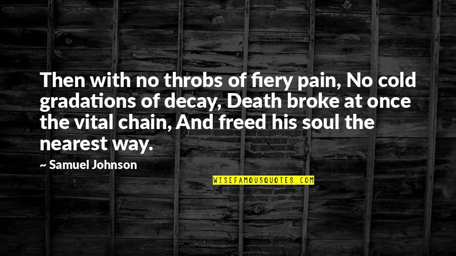 Freed Quotes By Samuel Johnson: Then with no throbs of fiery pain, No