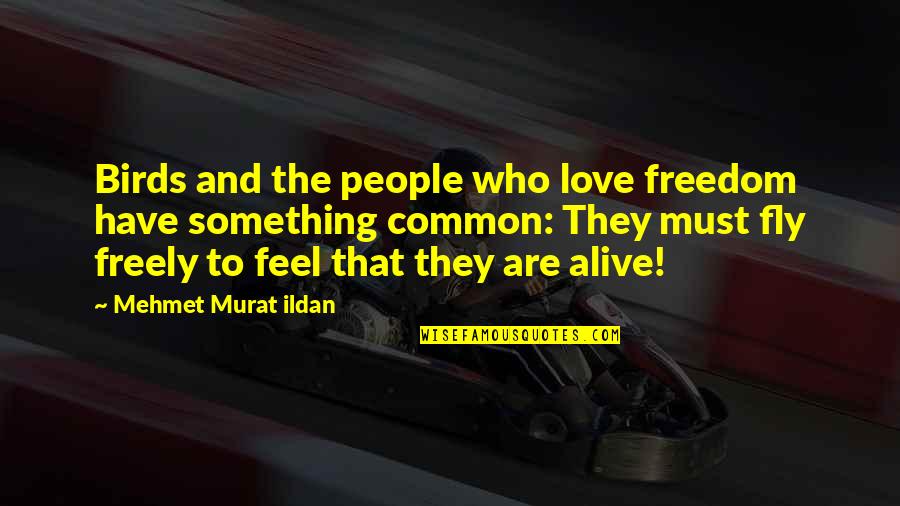 Freedom And Birds Quotes By Mehmet Murat Ildan: Birds and the people who love freedom have