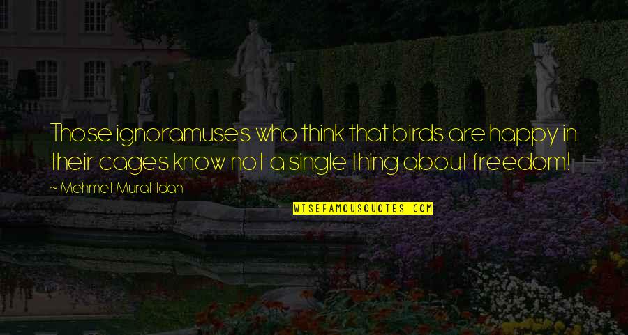 Freedom And Birds Quotes By Mehmet Murat Ildan: Those ignoramuses who think that birds are happy