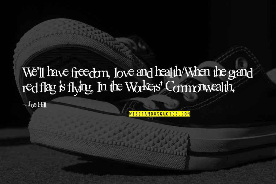 Freedom And Flying Quotes By Joe Hill: We'll have freedom, love and health/When the grand