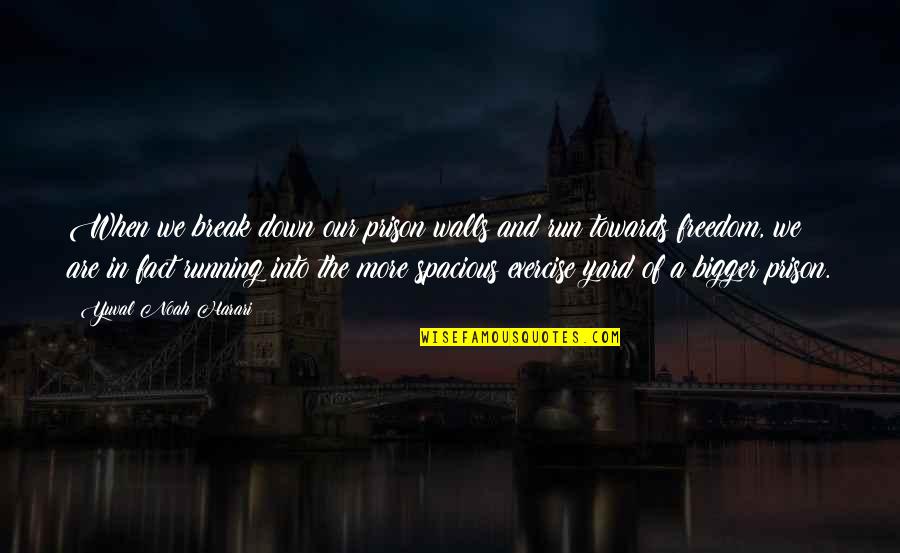 Freedom And Running Quotes By Yuval Noah Harari: When we break down our prison walls and Freedom And Running Quotes By Yuval Noah Harari: When we break down our prison walls and