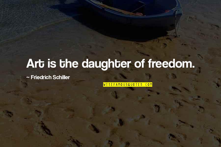 Freedom Art Quotes By Friedrich Schiller: Art is the daughter of freedom.